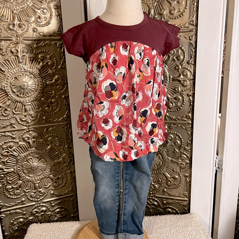 Hanna Andersson floral top. Size 90 (3t)